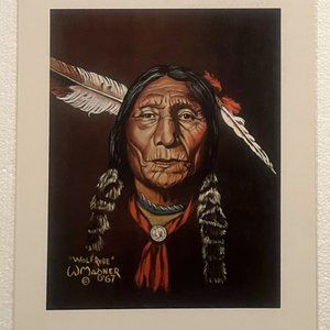 Wolf Robe Lithograph signed by W. Magner 1967